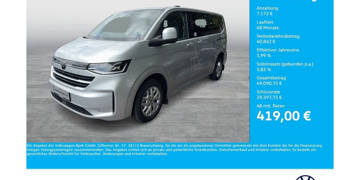 VW T7 Caravelle 7.572 km 48.034 &euro; Dortmund 44379