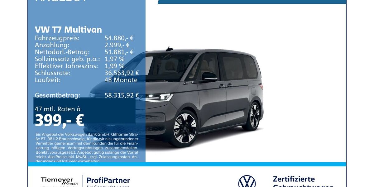 VW T7 Multivan 19.565 km 54.450 &euro; Recklinghausen 45663