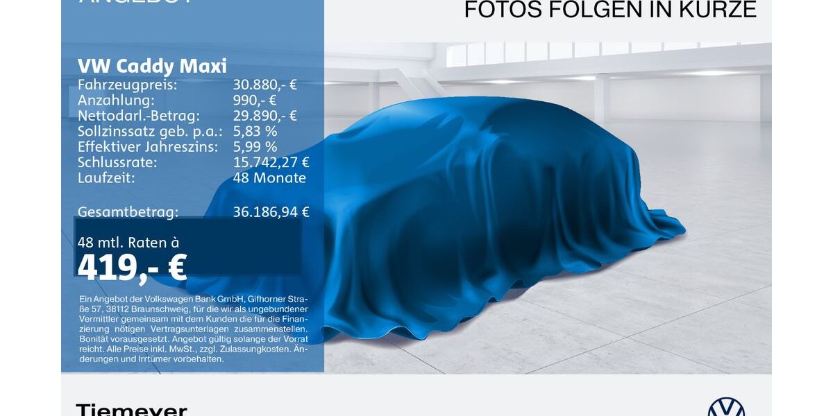 VW Caddy Maxi 18.809 km 30.880 &euro; Recklinghausen 45663
