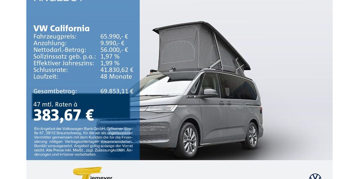 VW T7 California 14.990 km 58.850 &euro; Bochum 44892