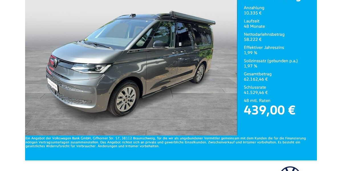 VW T7 California 7.333 km 68.021 &euro; Dortmund 44379