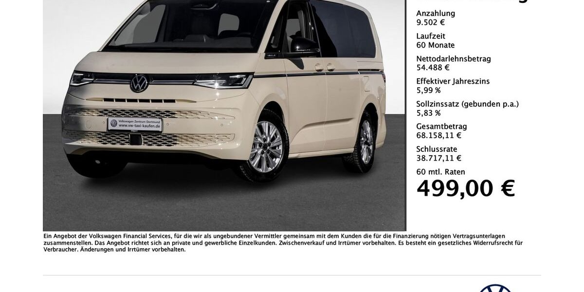 VW T7 Multivan 4.990 km 63.990 &euro; Dortmund 44379