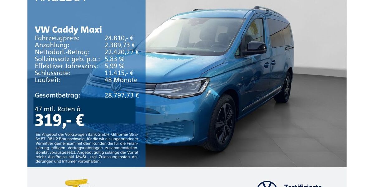 VW Caddy Maxi 89.538 km 23.610 &euro; Gelsenkirchen 45888